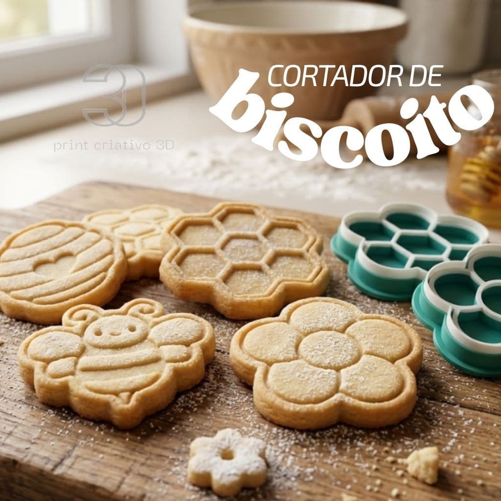 Kit 4 Cortadores Abelha – Biscoito, Pão e Massinha de Modelar