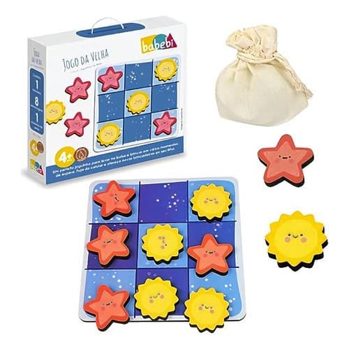 Jogo da Velha em Madeira - Coleção Joguinhos de Bolsa bolso - Brinquedos e Jogos Educativos - BABEBI -EDUCATIVO MDF