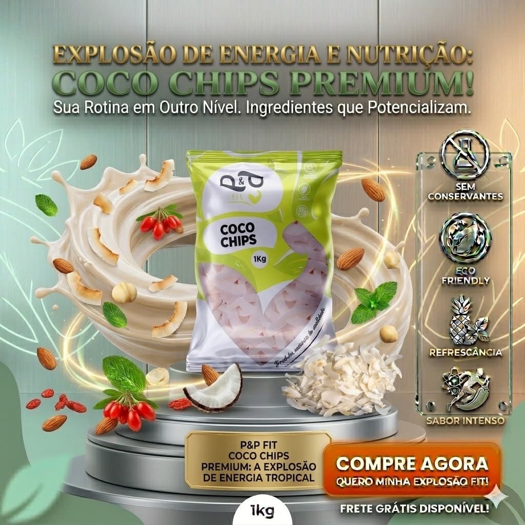 Raspas de Coco Chips Natural – Sem Borda, Crocante e Saudável | Snack e Culinária