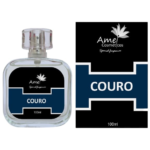Perfume Couro Masculino Amei Cosméticos Alta Fixação 33% de Essência Importada Parfum