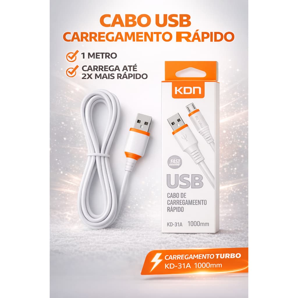Cabo carregador kaidi, Carregamento Rápido micro USB/ IPhone/ Tipo C