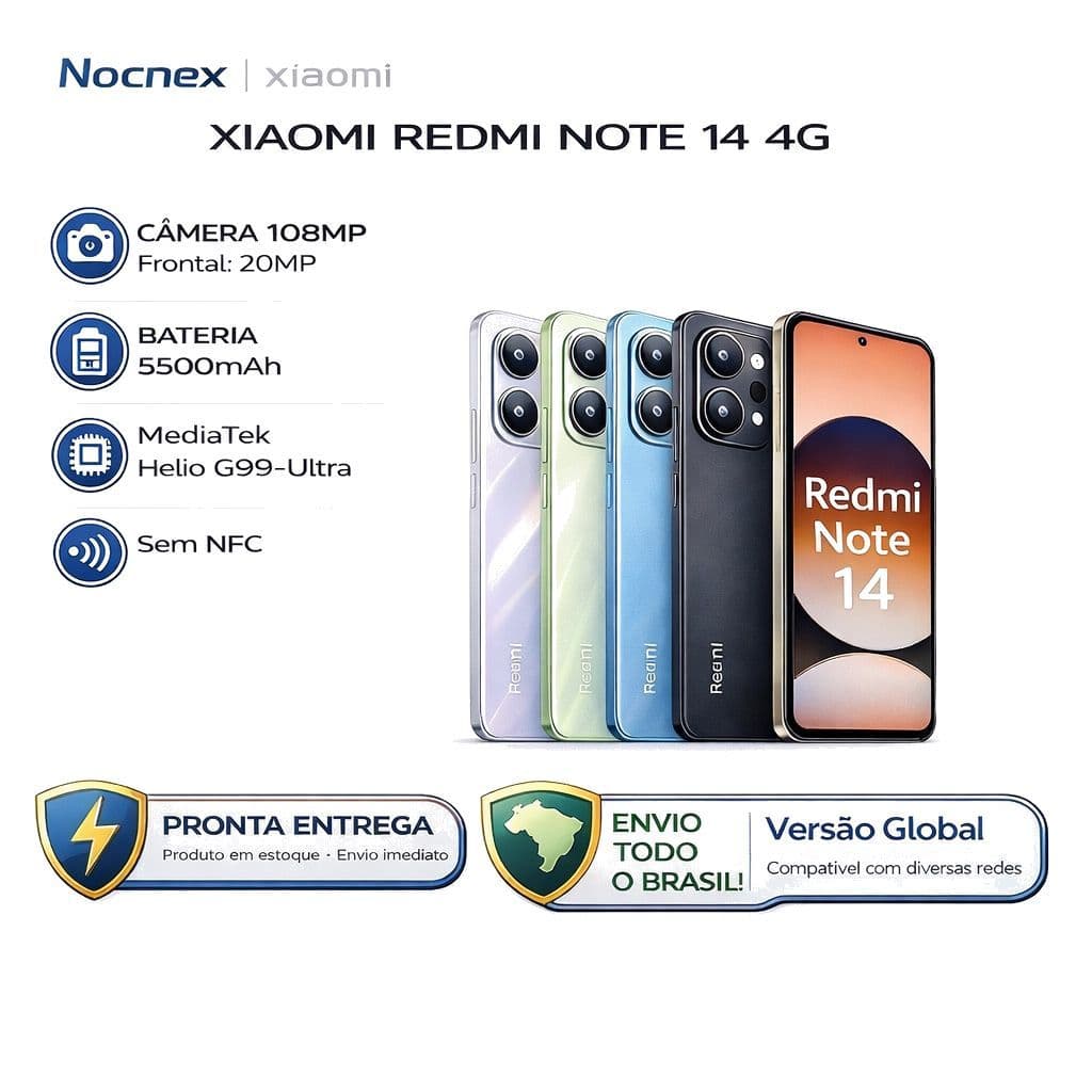 Xiaomi Redmi Note 14 4G 128GB | 256GB Versão Global