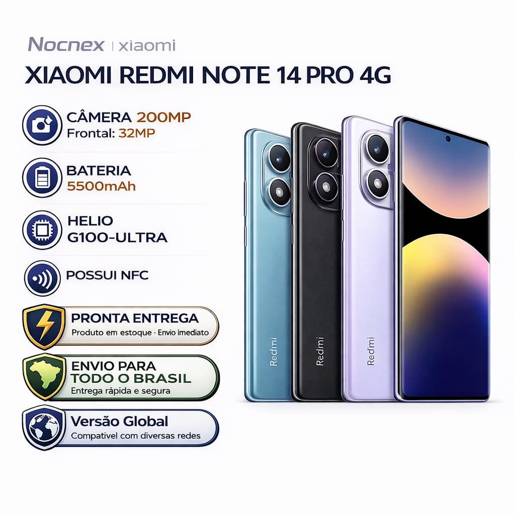 Xiaomi Redmi Note 14 Pro 4G NFC 256GB | 512GB Versão Global