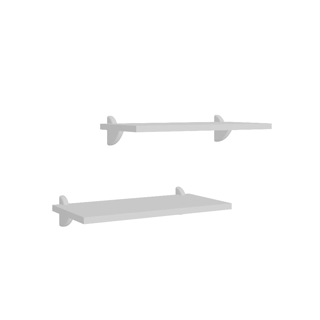 Kit 2 Prateleiras 20x40cm Branco MDP De Parede Organizadora Cozinha Quarto Livro Enfeite com Suportes e Parafusos