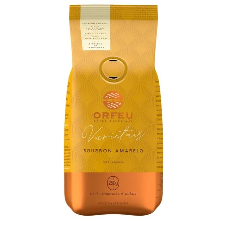 Café Em Grãos Orfeu Bourbon Amarelo Torra Média Clara  250g
