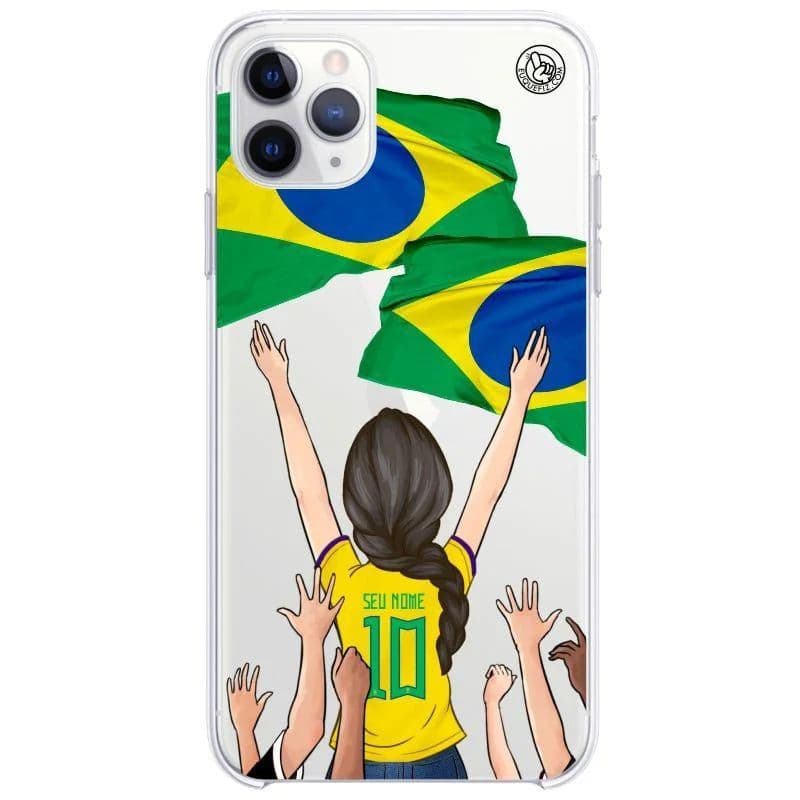 Capinha de Celular Torcedora do Brasil Cabelo trançado - Diversos Celulares
