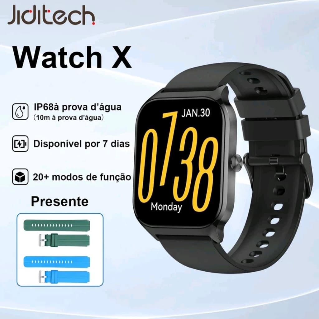 Smart Watch X Smartwatch Relógio Inteligente 1.85" Bluetooth com Chamadas IP68 à Prova d'Água Esportivo Masculino e Femi