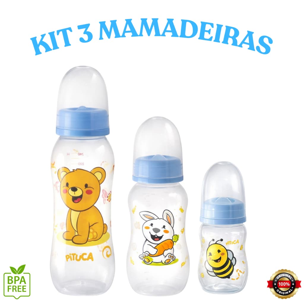 kit 3 Mamadeiras Para Bebê