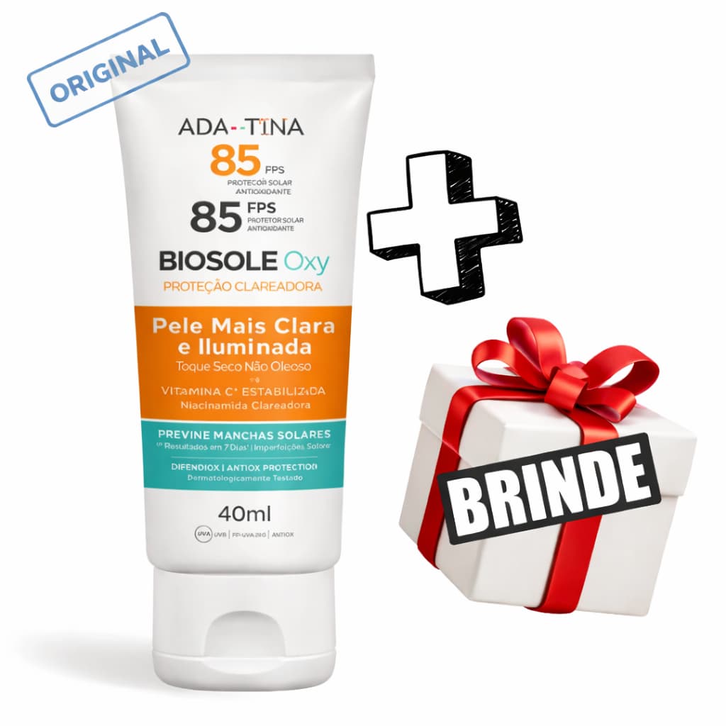 Ada tina Biosole Oxy FPS 85 Protetor Solar Vitamina C Niacinamida concentrada Pele Melasma clareador