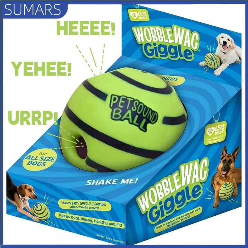 Wobble Wag Giggle Brinquedo Interativo para Cães Durável e sem Pilhas com Ruídos de Riso