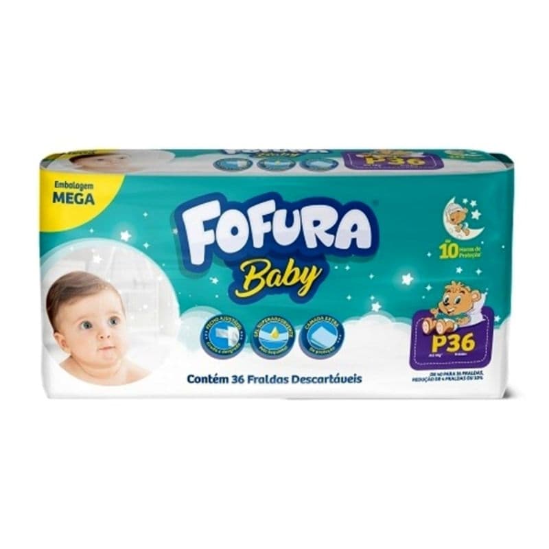 FRALDA FOFURA BABY MEGA P 36UN