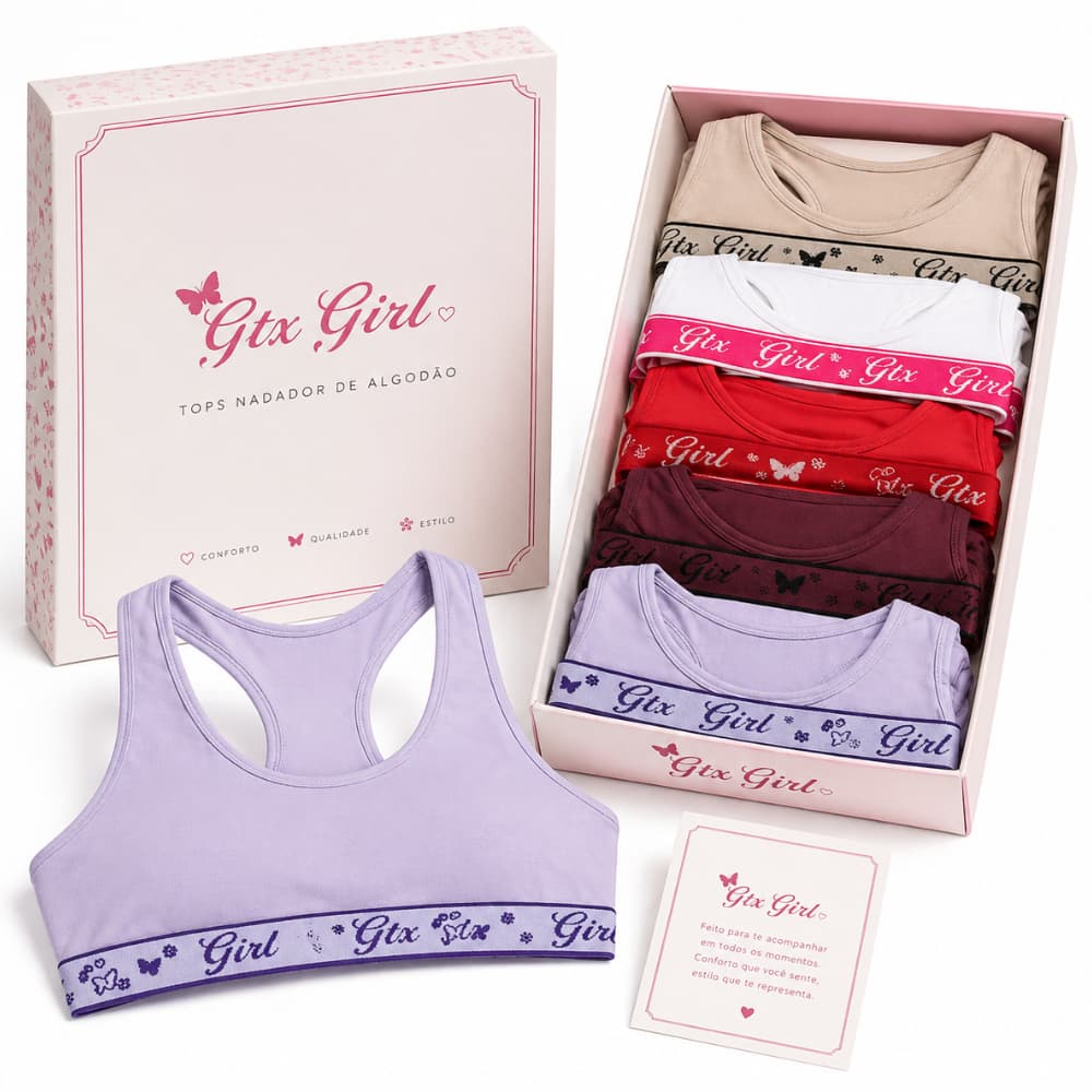 Kit 5 Top Topper Algodão Cotton Básico Fitness Academia Sem Bojo Roupa Feminina Ginástica