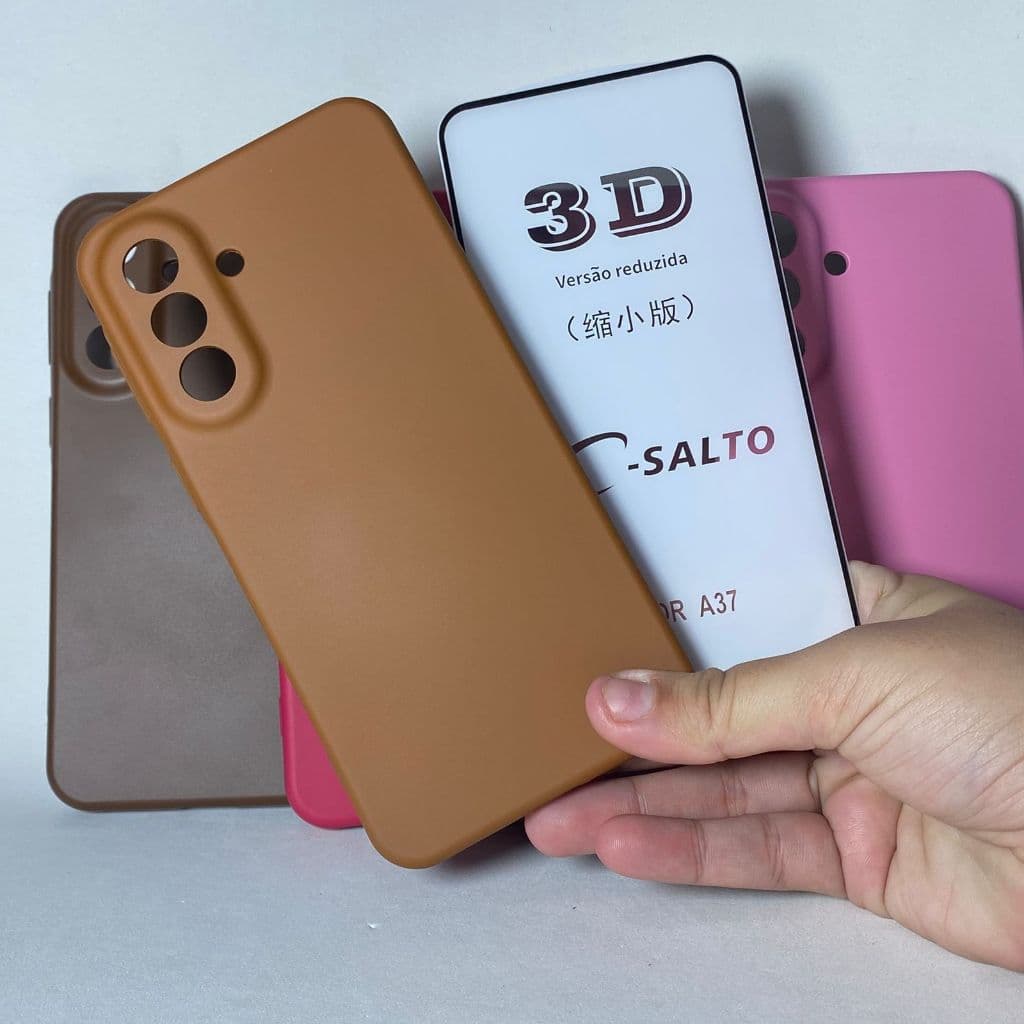 Capa  A37 + Película 3D Kit Samsung Capinha Case Protetora Celular Silicone