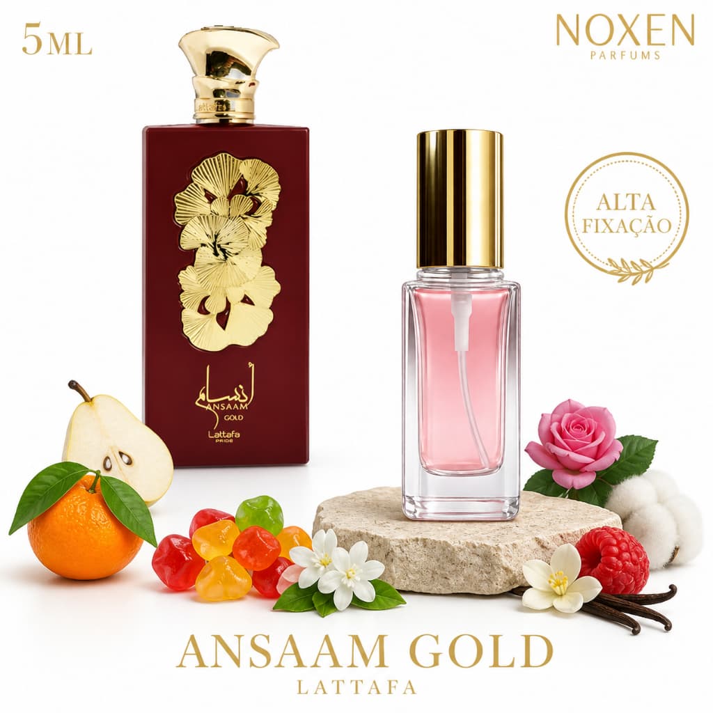 Perfume Feminino 5ml Premium Vidro Spray Ansaam Gold Doce Elegante Importado