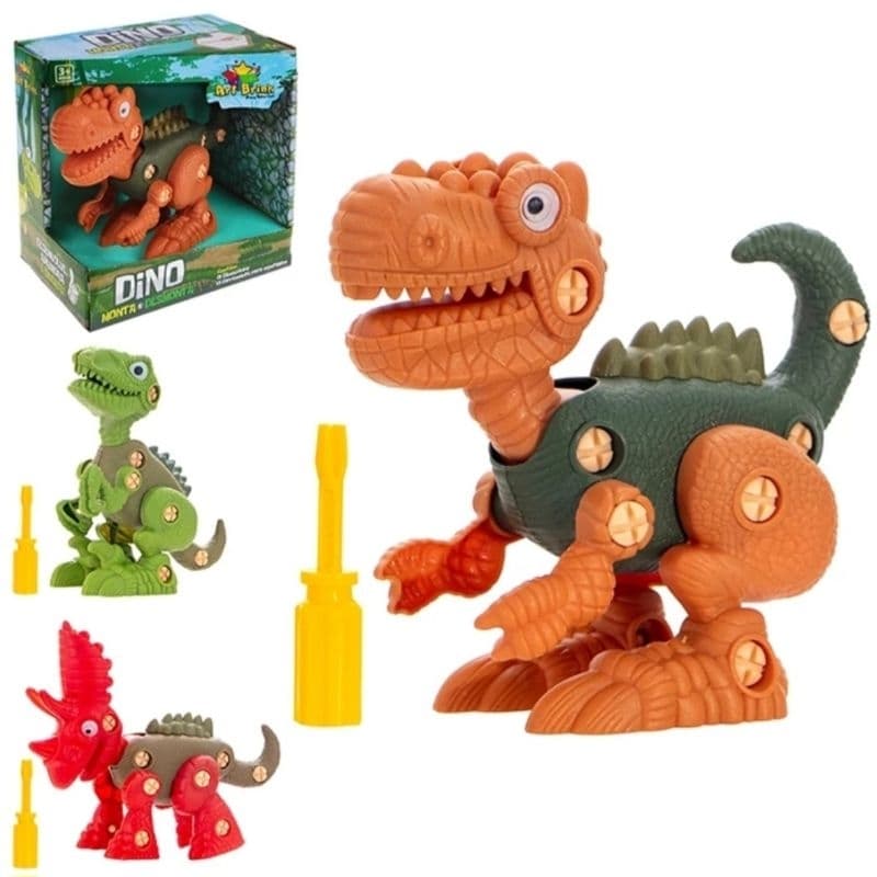 Brinquedo Dino Monta e Desmonta com Chave Brinquedo Infantil Educativo Dinossauro
