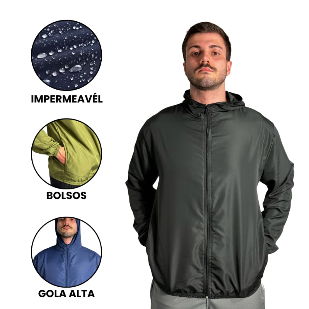 Jaqueta corta vento masculina Impermeável Lisa Térmica Frio super leve corrida ciclismo caminhada motoqueiro