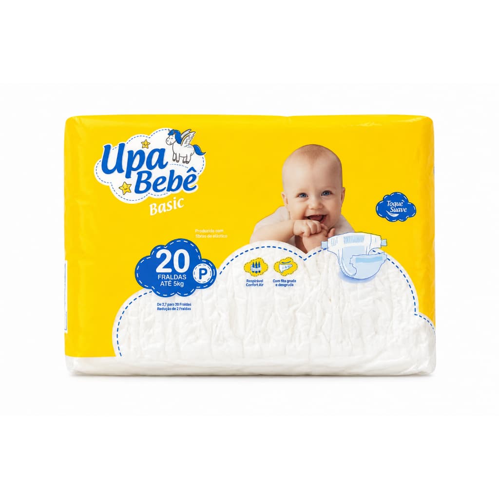 Upa bebe - Pacote de Fraldas Descartáveis Infantil P até 5kg