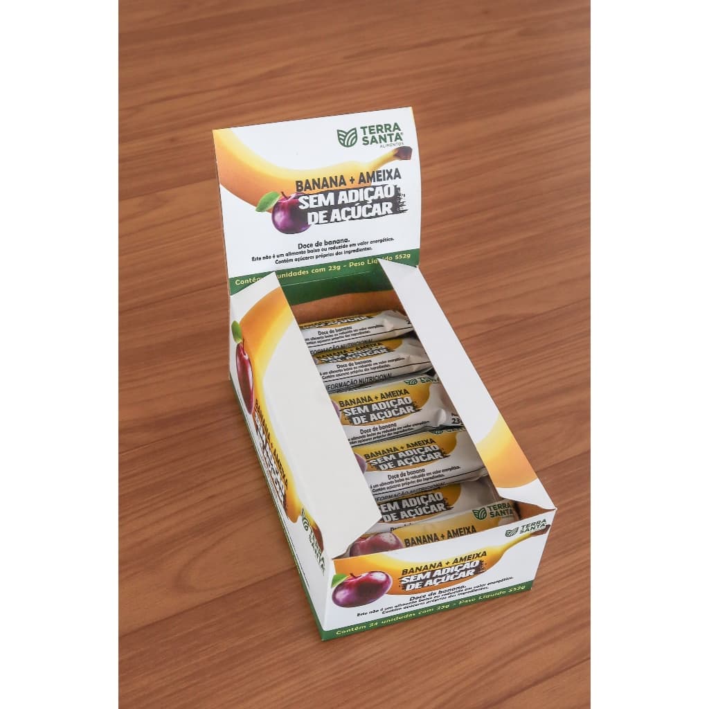 Snack Saudável Sem Culpa Doce de Banana + Ameixa Sem Adição de Açúcar 24 Unidades Terra Santa