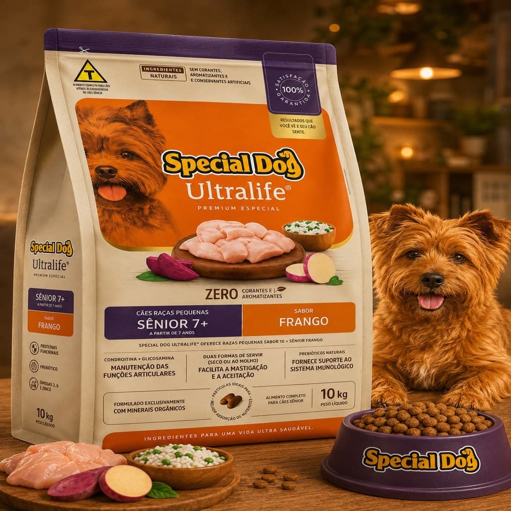 Ração Para Cachorro Idoso 10kg Special Dog Ultralife Adulto Senior Frango 25% Proteína