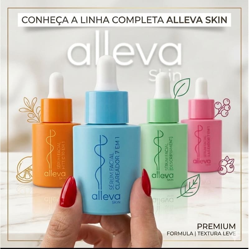 Sérum Facial Alleva 13 Em 1 Vitamina C Clareador Antiacne Rosa Mosqueta 30ml