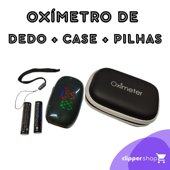 Oximetro De Pulso Portatil Digital De Dedo Preto Com Case