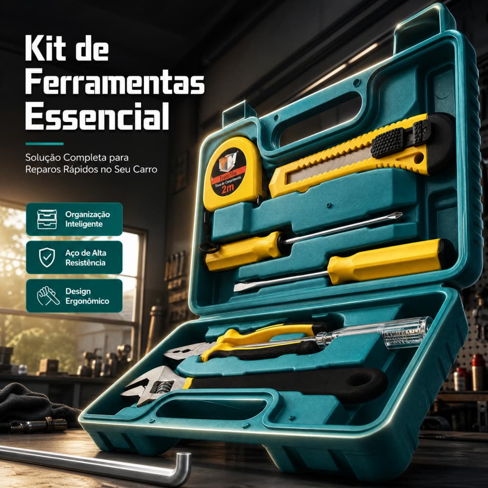 Kit Ferramentas 8 Peças Completo para Casa e Reparos Diários