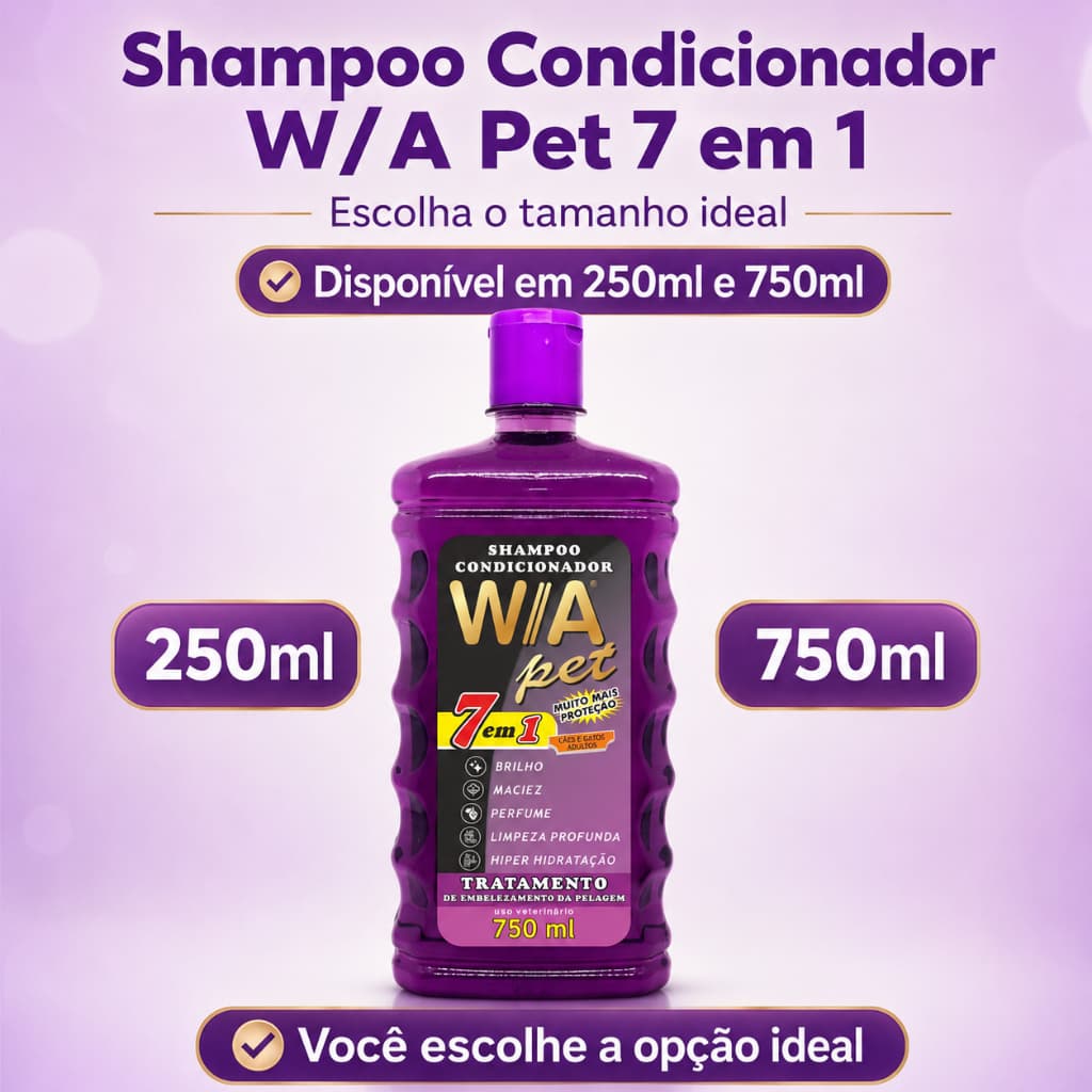 Shampoo Para Cães E Gatos Pet 7 Em 1 - 250ml Ou 750ml