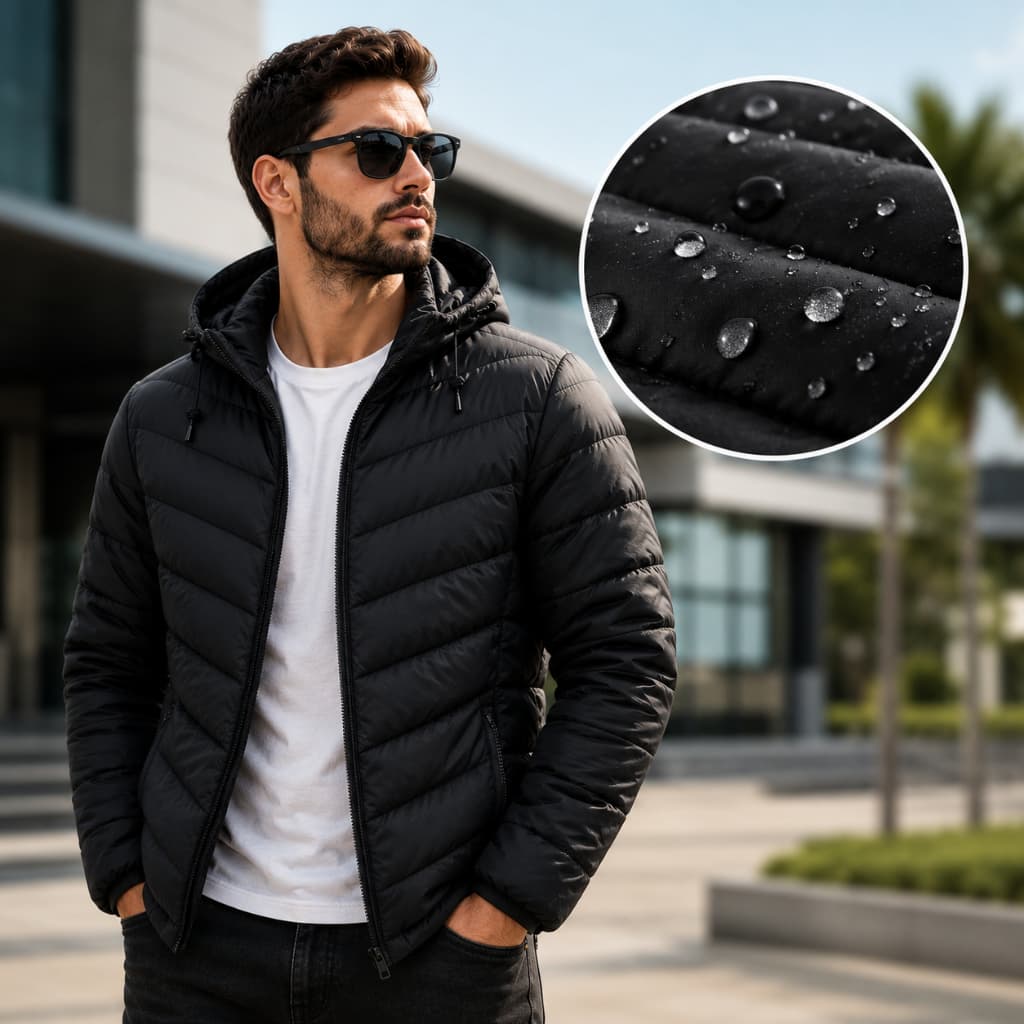Bobojaco Jaqueta Acolchoada Impermeável Corta-vento Clima Frio Gominho Casual Amovível Masculino