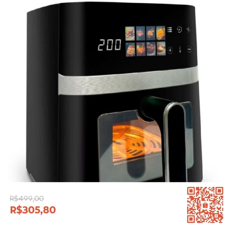 Air Fryer Extream 5,5L Digital - 8 Programas, Cesto Removível, Painel Intuitivo