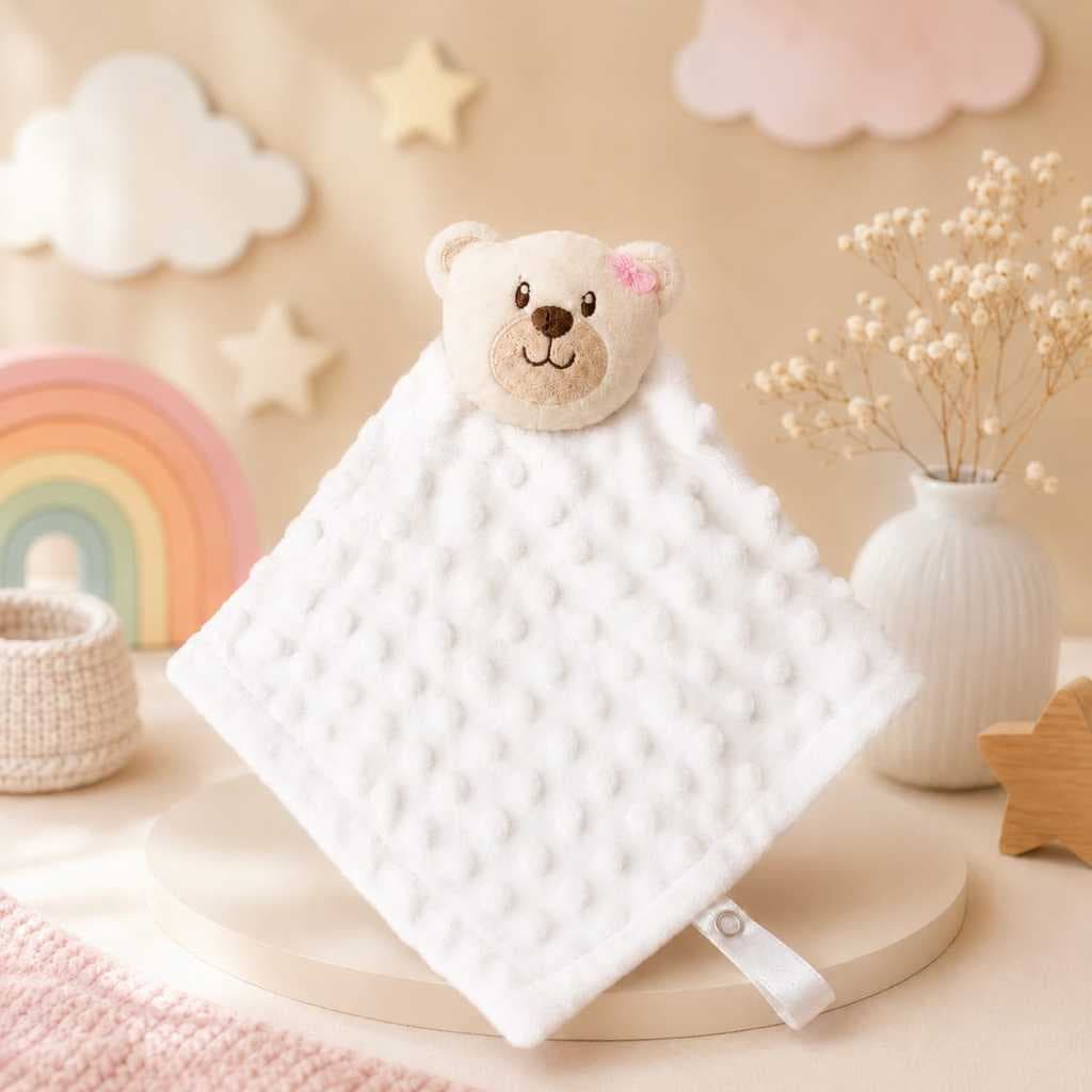 Naninha Para Bebê Menina Menino Pipoquinha Prendedor de Chupeta 25X 23 CM
