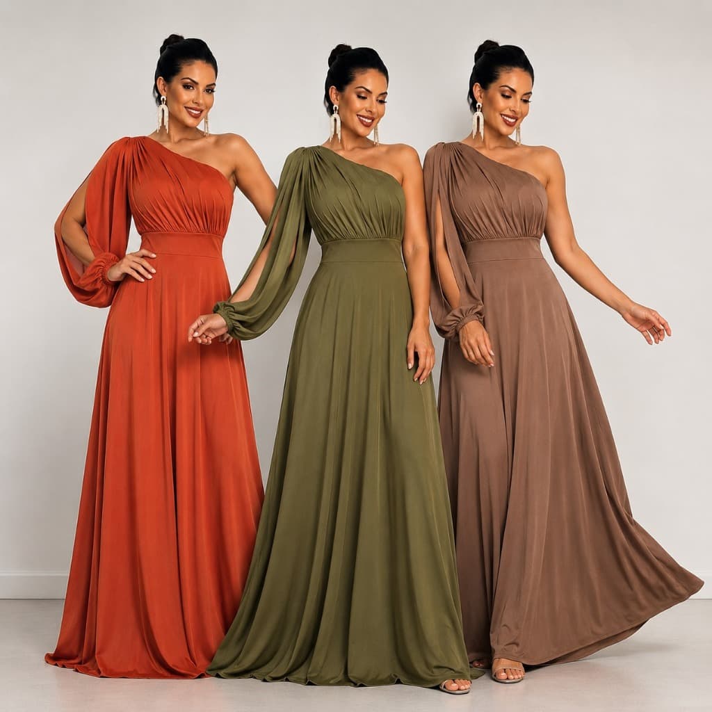 CRISTINA ANAIR VESTIDO SOCIAL LONGO  ELEGANTE NULA MANGA CASAMENTO FESTA BATIZADO FORMATURA