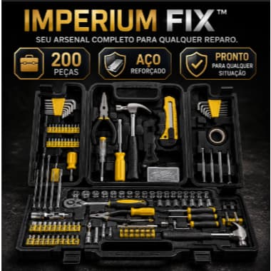 Imperium Fix Kit Ferramentas Completo Maleta 200 Peças Kit Reparos Manutenção Profissional