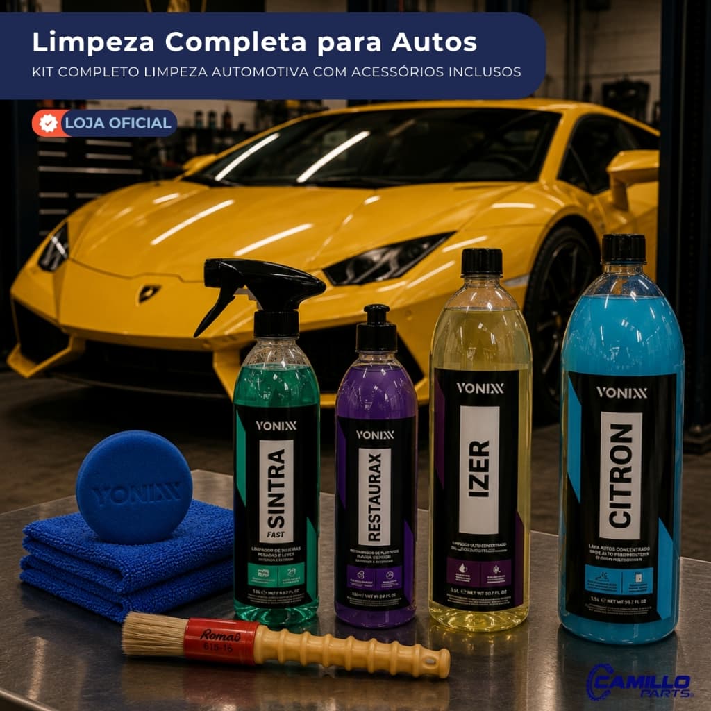 Kit Limpeza Automotiva Izer Citron Sintra Restaurax Vonixx Limpa Higieniza Carros