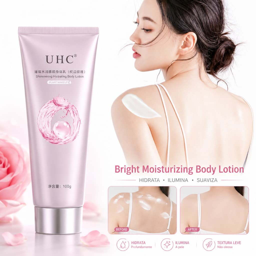 Hidratante Corporal UHC Sakura Body Lotion Clareador Pele Macia Efeito Glow 100g