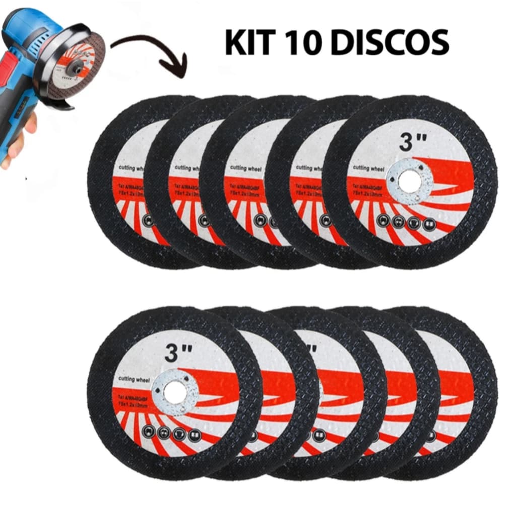 Disco de Corte Fino 76mm para Esmerilhadeira 10 Peças