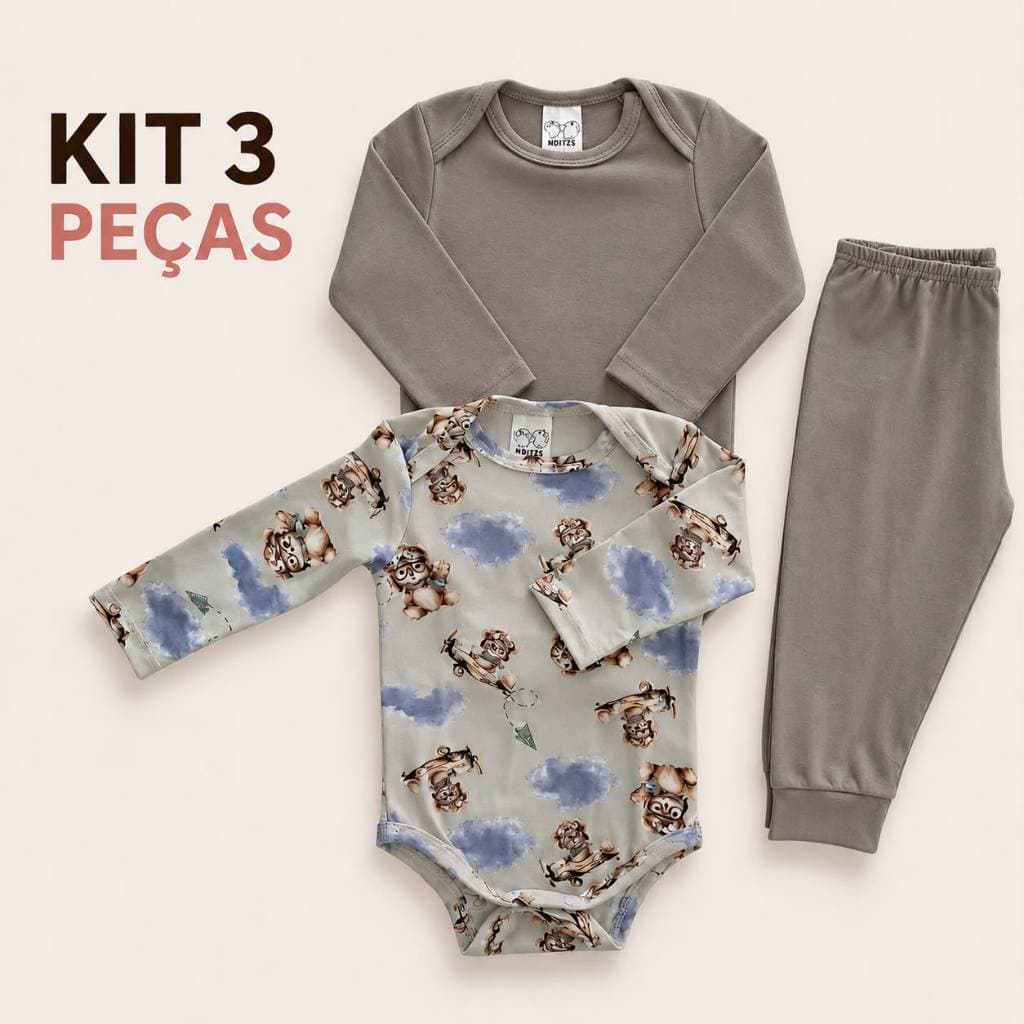 Kit body Roupa de bebê Manga longa100 % Algodão, Algodão Macio confortável Não Aperta Bebê Menino Menina e Unissex
