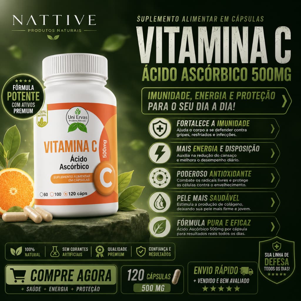 SUPLEMENTO VITAMINA C - 120 CAPSULAS 500MG