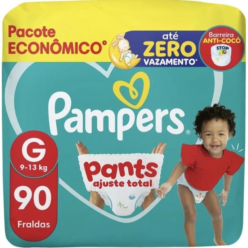 Fralda Pampers Pants Ajuste Total Max Tamanho G Com 90 Unidades