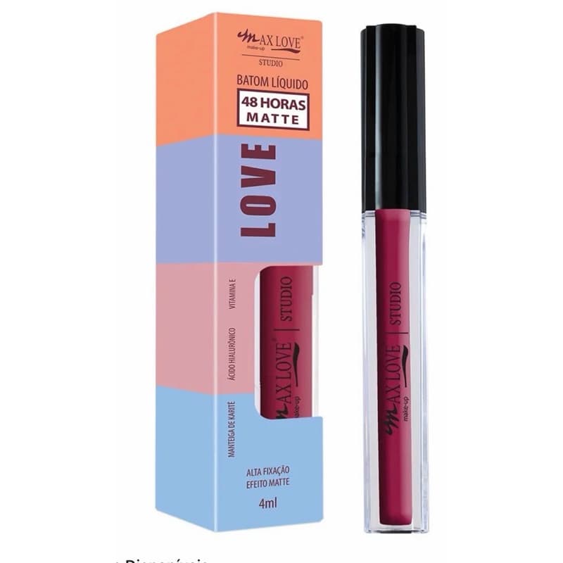 💄 Batom Líquido Matte 48 Horas Max Love - 2 unidades de batom por apenas R$20,00 ( R$10,00 cada) (PromoParaiso)