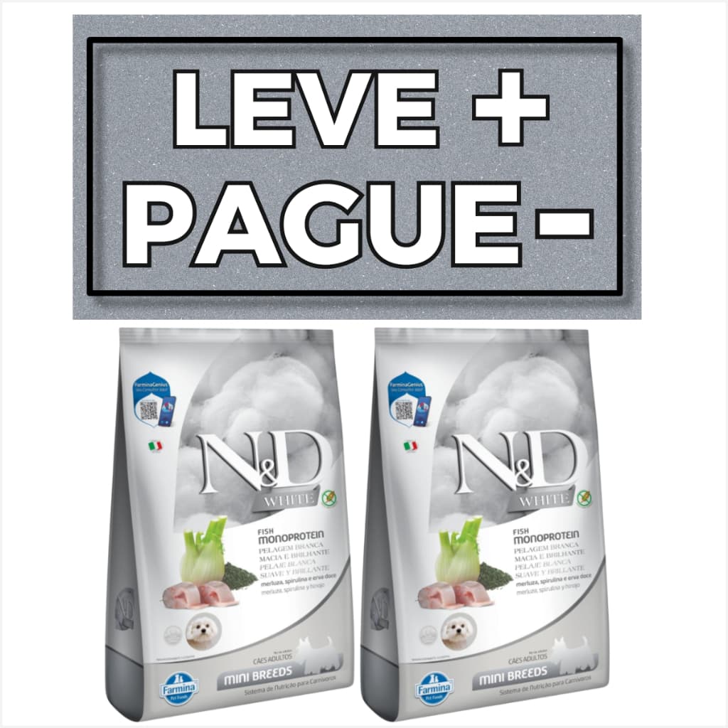 Kit Ração NeD White Merluza Para Cachorros Adultos Mini 2kg Cada