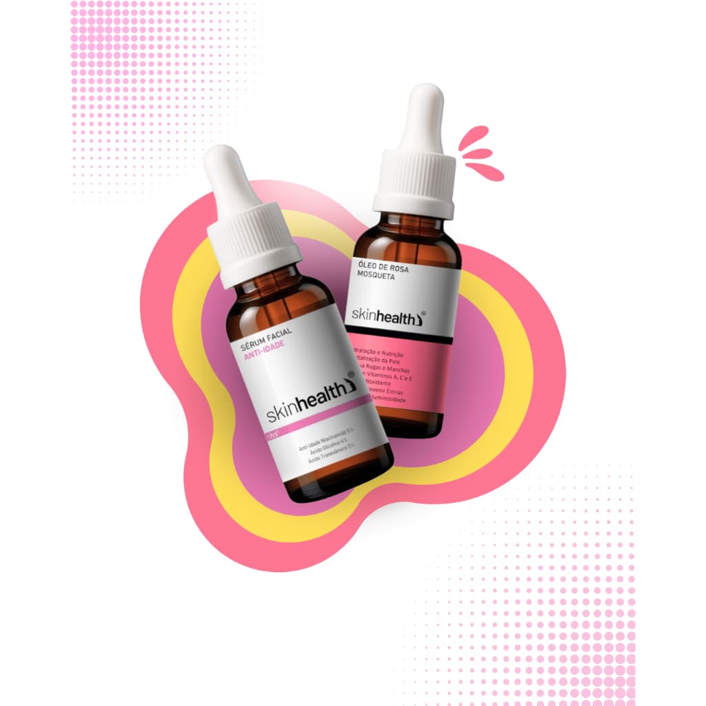 Serum Facial Anti-Idade e Óleo de Rosa Mosqueta Skin Health + Brinde ( Ebook + Curso ) Nutrição e Prevenção de Sinais