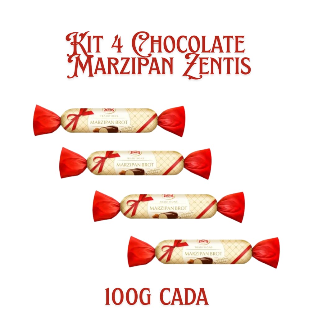 KIT 4 Chocolates com Marzipan Zentis Doce Alemão Importado 100g