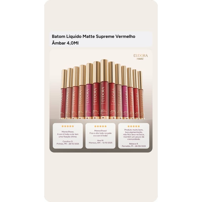 Batom Líquido Matte Supreme 4,0ml