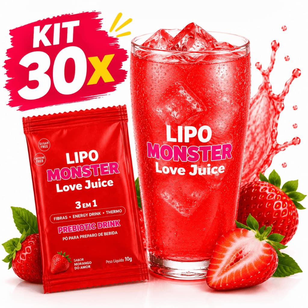 Kit 30x Sache Energético em Pó 10g 3em1 Pre Treino Termogênico Misto Sabor Morango e Pink Lemonade