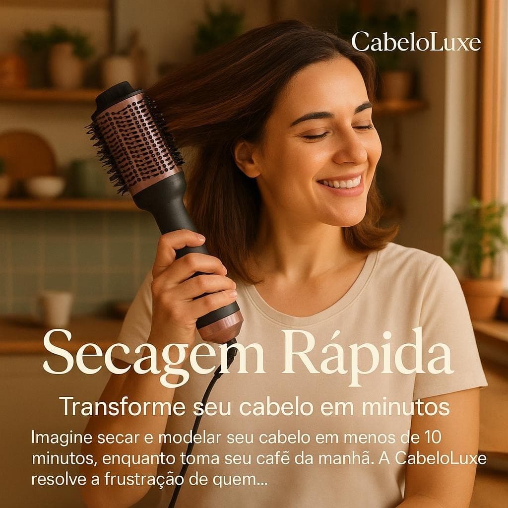 Escova Secadora Cabelo Profissional Bivolt Alta Potencia 1300w Modelador Rapido