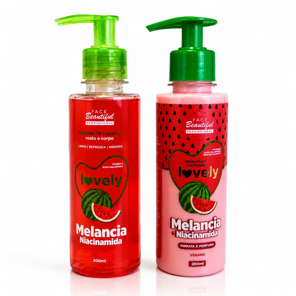 Kit Banho Perfumado Hidratante + Sabonete em Gel Lovely Face Beautiful – 200ml