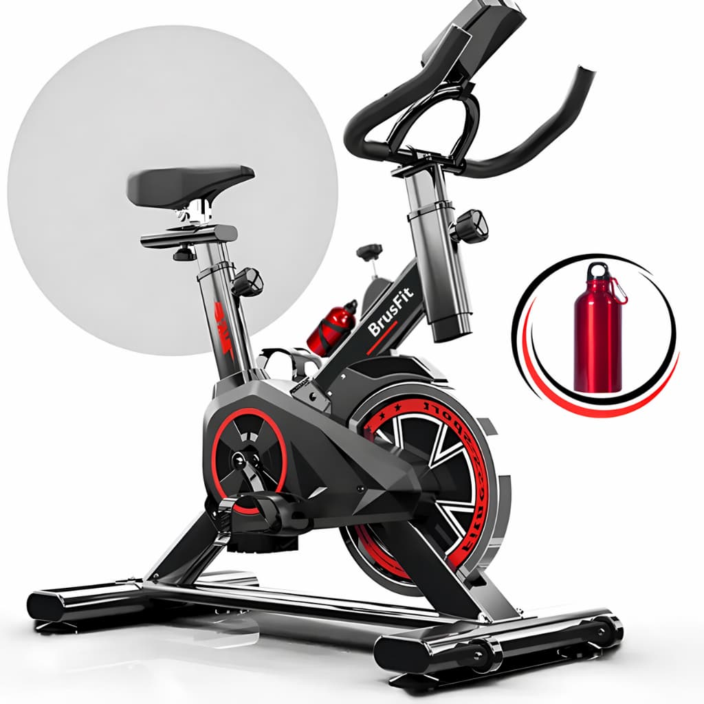 Bicicleta Spinning Ergométrica para Exercícios em Casa com Monitor Digital Suporte até 150kg BrusFit