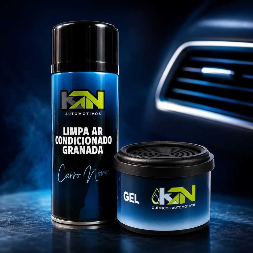 KIT 1 LIMPA AR CONDICIONADO + 1 AROMATIZANTE PARA CARRO (LAVANDA OU CARRO NOVO)