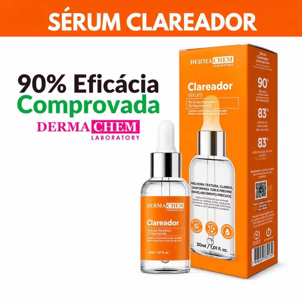 Sérum Clareador Facial Niacinamida e Vitamina C Uniformiza tom da Pele Clareia Manchas Dermachem