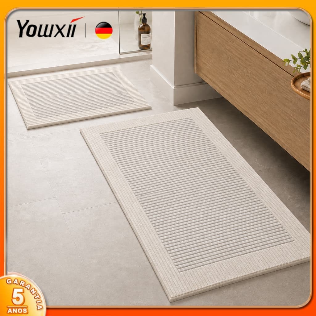 Yowxii Tapete De Banheiro Absorvente Antiderrapante Secagem Rápida Multiuso Ideal Para Banheiro Cozinha e Sala De Estar